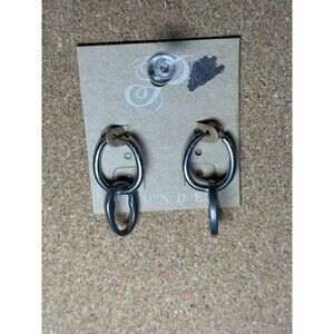 Plunder Design Annalise Earrings Double Hoop Silver Tone